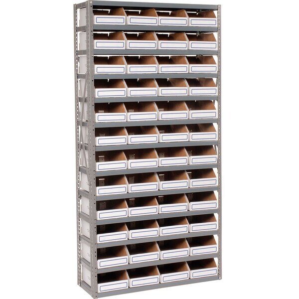 Global Industrial Steel Open Shelving with 48 Corrugated Shelf Bins 13 Shelves, 36x12x73 235009 - main